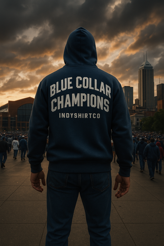 Blue Collar Champions Hoodie – Back Print Edition